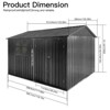 Gulches Metal garden sheds 10ftx8ft outdoor storage sheds Dark-grey with window - 3 of 4