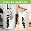 Garnen 90L Collapsible Laundry Basket Bag, Foldable Laundry Hamper Basket, Dirty Clothes Hamper Organizer Bin with Handle For Kids Dorm Room, White - 2 of 4