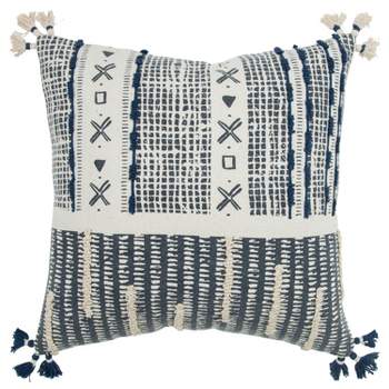 20"x20" Irregular Geometric Striped Polyester Filled Pillow Navy - Donny Osmond Home