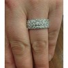 Pompeii3 1 3/4ct Diamond Wedding Triple Row Ring 14K White Gold - 4 of 4