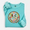 Simply Sage Market S.W.Smiley Groovy Floral Outline Lightweight Garment Dyed Sweatshirt - 2 of 4