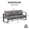 Aoodor Outdoor Aluminum Patio Furniture Sofa,  All-Weather Metal Outdoor Sofa Chairs with Washable Thick Cushion for Garden, Patio, Balcony and Proch - 4 of 4