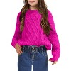 Girls' Cable Knit Sweater, Crew Neck Long - Sleeve Pullover for Kids, Casual Winter Fall Knitted Top - 3 of 3