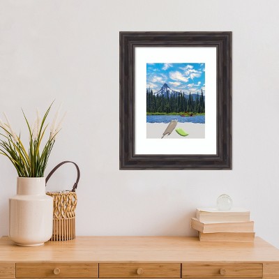 Rustic Pine Brown Distressed Wood Narrow Wall Picture Frame