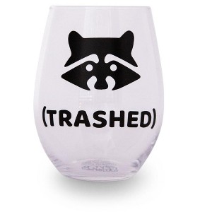 Toynk Raccoon "Trashed" Stemless Wine Glass | Holds 20 Ounces - 1 of 4