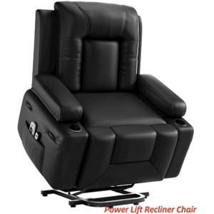 Power Lift Recliner Chair - Heat and Massage, Adjustable Back & Legs, PU Leather Electric Lift Chair Designed for The Elderly and People - 1 of 4