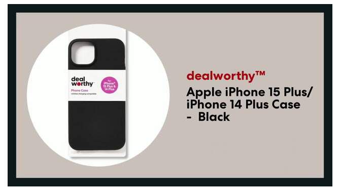 Apple iPhone 15 Plus/iPhone 14 Plus Case - dealworthy&#8482; Black, 2 of 5, play video