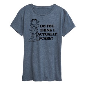 Women's - Garfield - Do You Think I Actually Care Short Sleeve Graphic T-Shirt - 1 of 4