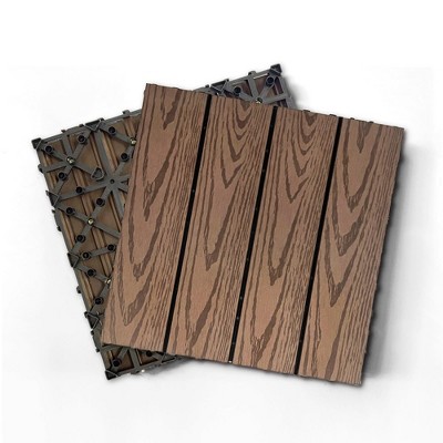 Wood Plastic Composite Deck Tiles Set of 20pcs, Composite Decking Resist Rust