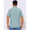 INSPIRE CHIC Men's Point Collar Short Sleeve Button Down Checked Plaid Dress Shirt - 3 of 4