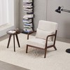TiramisuBest Mid-Century Accent Chair & Coffee Table Set,Vintage Luxury Design, Beige Leisure Chair & Walnut-Tone Table for Living or Bedroom - 3 of 4