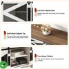 Console table with storage - Brown& White entryway table, Solid Wood Cabinet TopIron Grid Cabinet Door 2-Drawer Cabinet - 4 of 4