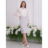 INSPIRE CHIC Women's Office Tweed High Waist Button Decor Elegant Midi Pencil Skirts - 3 of 4