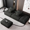 4 PCS Modern Oversized Modular Sofa, DIY Combination Sofa with 2 Ottomans, Tufted Sofa with Chenille Fabric Pillows-Baofuwish - 2 of 4