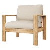 Outdoor Wood Lounge Chair,Modern Upholstered Arm Chair with Acacia Wood Frame,Patio Accent Chairs for Backyard Garden-Coolbibila - 2 of 4