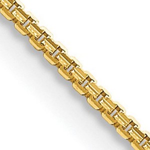 Black Bow Jewelry 1.25mm 14K Yellow Gold Solid Concave Box Chain Necklace - 1 of 4