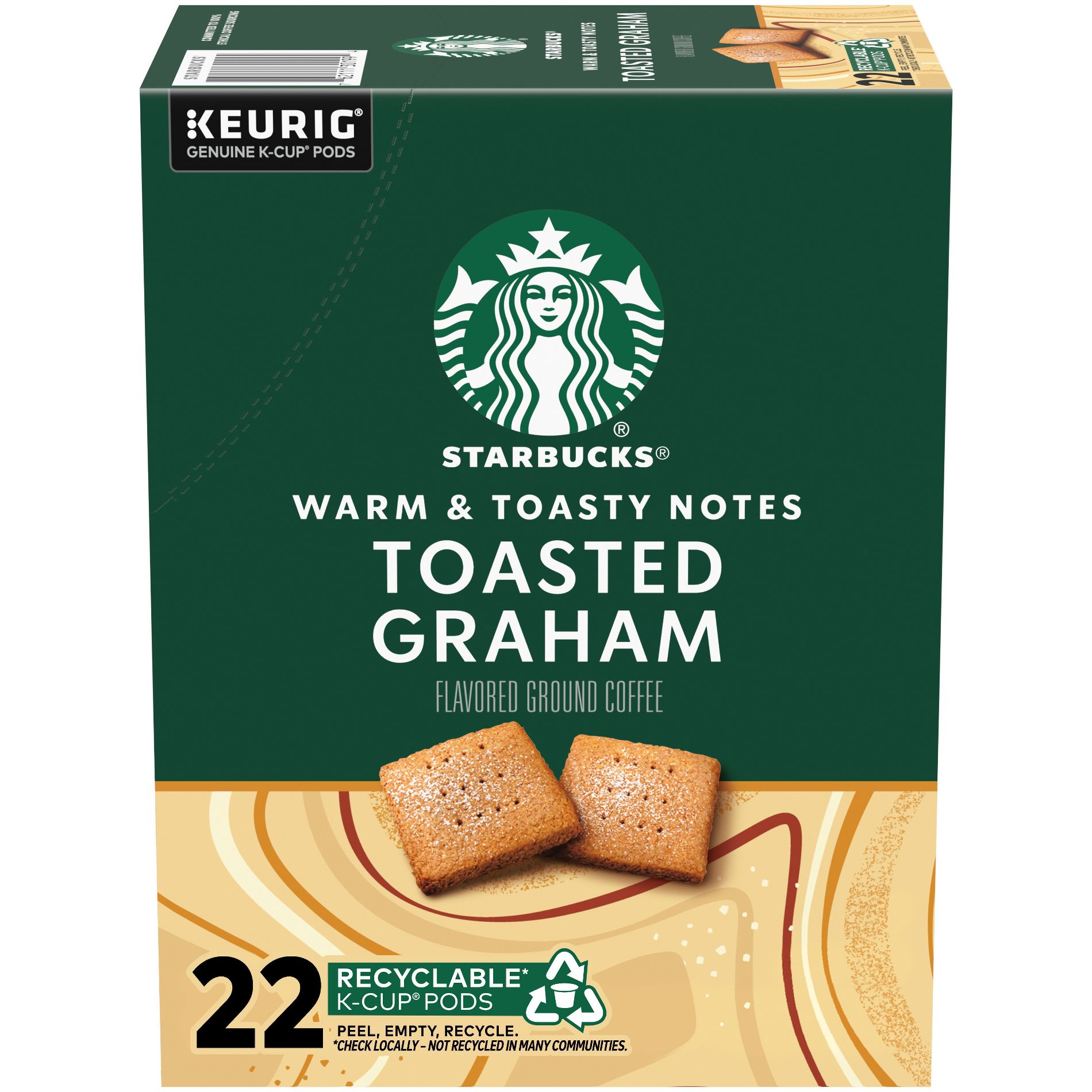 Starbucks Toasted Graham Flavor Light Roast Keurig K-Cup Coffee Pods - 22ct