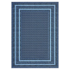 Washable Modern Living Room Rugs, Bordered Non Slip Geometric Area Rug for Bedroom, Soft Low Pile Throw Dining Room Carpet - 1 of 4