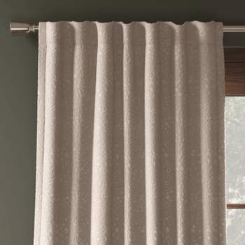 Blackout Embossed Velvet Curtain Panel Brown - Threshold™