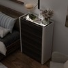 Famapy Brown Woodgrain 6 Drawer Riser Cabinet Nightstand with Lamps - 2 of 4