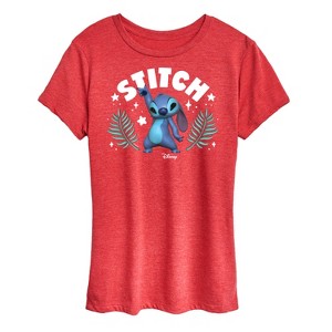 Women's - Lilo and Stitch - Mixed Dimension Stitch Short Sleeve Graphic T-Shirt - 1 of 4