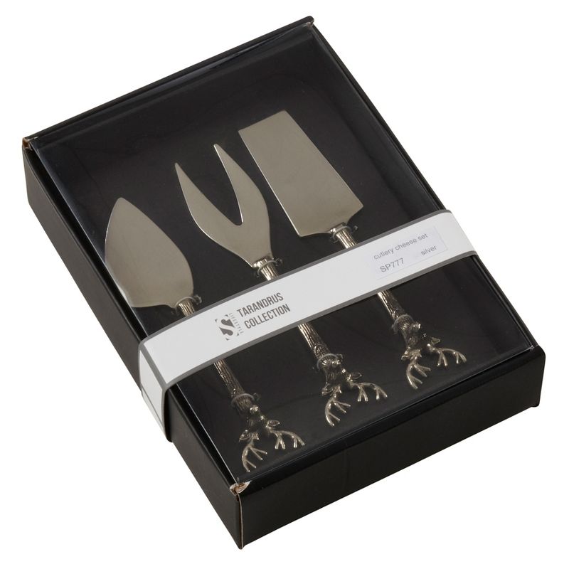 Saro Lifestyle Reindeer Cheese Cutlery, Silver (Set of 3), 2 of 5