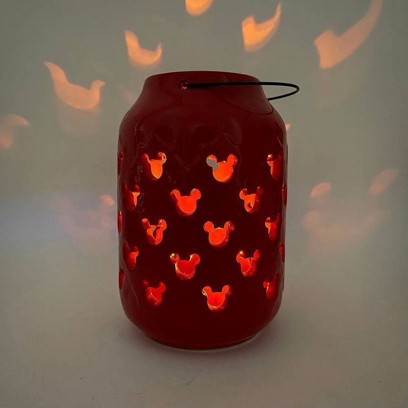 Disney 6.8&#34; Ceramic Mickey Mouse Candle Lantern Red/Black, 4 of 7