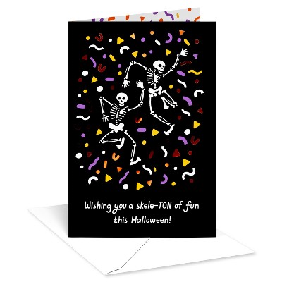 Halloween Card Dancing Skeletons