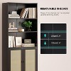 Lirago 5 Shelf Tall Bookcase with Rattan Doors Black Freestanding Storage Display Shelves for Home Office Bedroom Living Room Easy to Assemble - 4 of 4