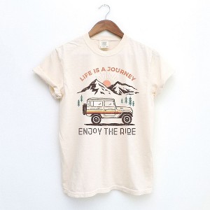 Simply Sage Market Women's Life Is A Journey Short Sleeve Garment Dyed Tee - 1 of 2