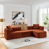 114" Corduroy L-Shape Modular Sectional Sofa with Movable Ottoman, No Assembly Required - 2 of 4