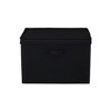 Household Essentials Set of 2 Wide Storage Boxes with Lids Black Linen: Polyester, Lidded, Stackable, Spot Clean, 18.5"x15"x12" - 4 of 4