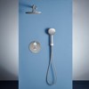 CASAINC 9" Thermostatic Round Rain Shower Head with Handheld Spray - 2 of 3