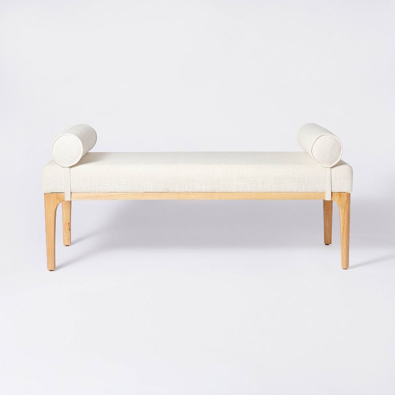 Randolph Bench with Bolster Pillows Linen - Threshold™ designed with Studio McGee, 4 of 16