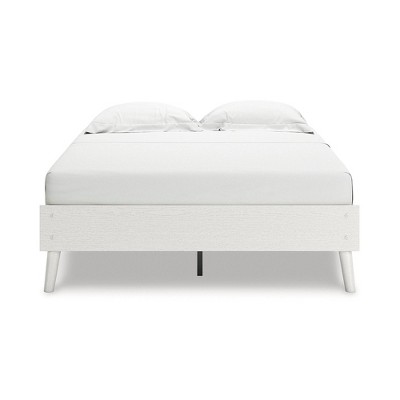 Aprilyn White Full Platform Bed with Wood Frame