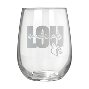 NCAA Louisville Cardinals The Vino Stemless 17oz Wine Glass - Clear - 1 of 2