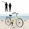 DSVIMOY Bicycles, Men's Beach Cruiser Bike with Wide Wheels, Rear Coaster Brakes, Yellow, 69.29"*25.98"*39.37" - 2 of 4
