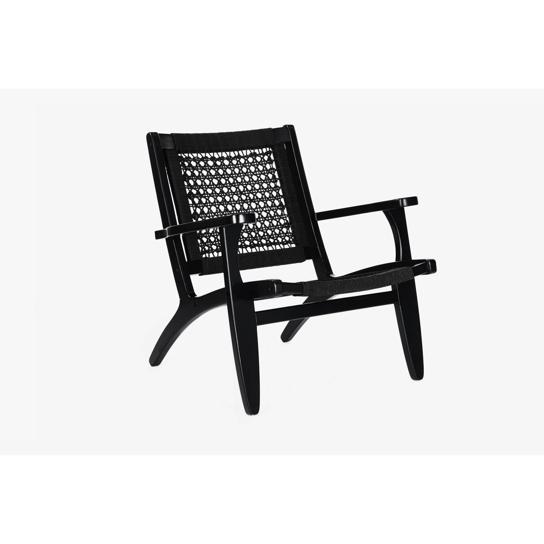 Boraam Harrison Hexagon Woven Black Rope Accent Chair Black