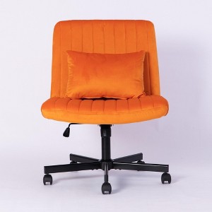 Dsvimoy Task and Office Chair Cross Legged Desk Chair with Wheels for Office and Study, Orange, 26"*22.5"*11" - 1 of 4