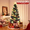 Tangkula 4/5/6/7 FT Artificial Xmas Tree w/ 270 Branch Tips 509 Warm White LED Lights - 3 of 4