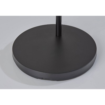 Black Adjustable Arc Lamp with Opal Glass Shades