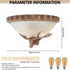 YIYIBYUS Resin Antler Flush Mount 3-Light Ceiling Light With Glass Shade - 4 of 4