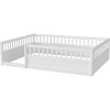 Streamdale Full Floor Bed Frame with Fence, Wood Kids Floor Beds Frame for Bedroom Playroom,White - 4 of 4