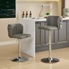 PAGED Bar Stools Set of 2 Height Adjustable Swivel PU Leather Counter Stools with Button Tufted Back and Gold Base for Bar, Kitchen - 2 of 4