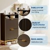 Fluted Shoe Cabinet with 2 Flip Drawers & Open Shelf, 44" Modern Entryway Storage Organizer, Wood Shoe Rack with Gold Handles for Hallway & Foyer - 4 of 4