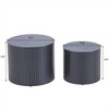 OUTSUPPLY 2-Piece Coffee Table Set, Round Space-Saving Tables for Living Room, Waterproof & Durable Modern Design - 2 of 4