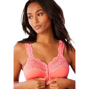 Comfort Choice Women's Plus Size Front Close Wireless Gel Strap Bra - 1 of 4