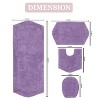 Waterford Collection Tufted Bath Rug, Extra Soft and Absorbent, Non-Slip Bath Mats, Machine Washable bath rugs for Bathroom, 4 Piece Set, Purple - 3 of 4