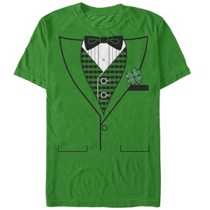 Men's Lost Gods St. Patrick's Day Tuxedo Clover Costume Tee T-Shirt - 1 of 4