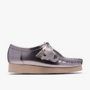 Clarks Wallabee 2604　UK7.5 Clarks Originals Womens Wallabee 2604 Silver Patent Shoes 7 Medium